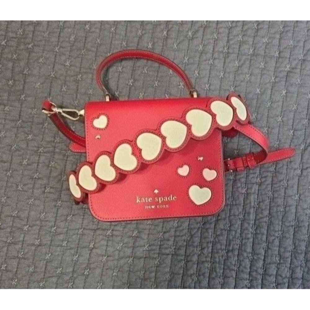 Kate Spade Staci Sweet Heart Square Crossbody Bag Red Multi NWOT Valentine